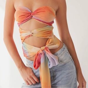 Peppermayo Sunlight Cascade Top - Rainbow Radiance